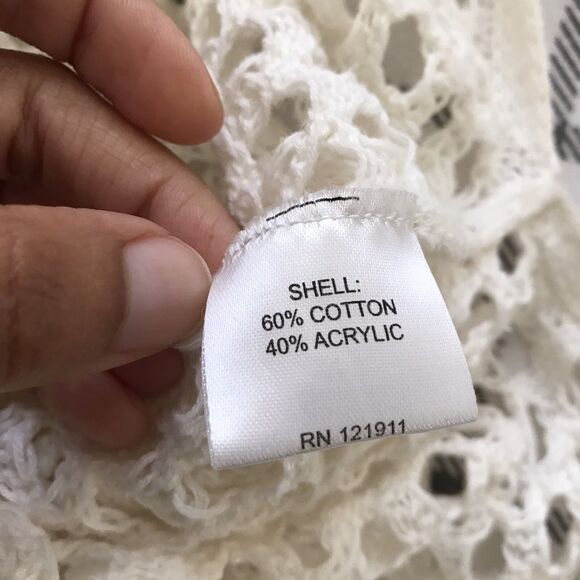 LNA Clothing Cream Open Knit Crochet Sleeveless Sheer Long Maxi Dress XS - Picture 6 of 7